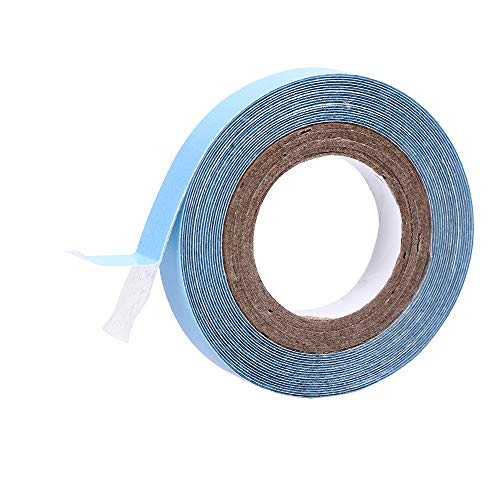 2PCS Lace Front Wig Support Tape, Hair Extension salon Blue Tape Double Sided Adhesive Roll Sticky Tape(0.8cm*3yard)
