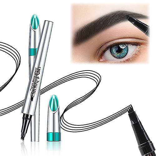 Eyebrow Pencil Microblading Eyebrow Pen with 4 Micro-Fork Tip Long Lasting Waterproof Eyebrow Makeup Looks Like Hair Defined Natural Beauty Profe