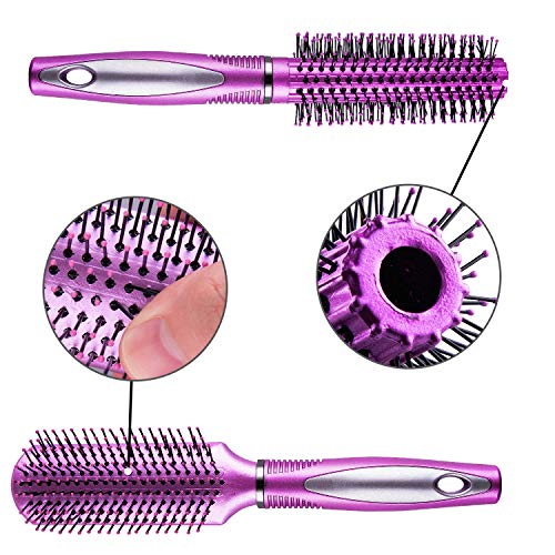 SIQUK 7 Pcs Hair Brush Set Paddle Brush Round Brush Detangle Hair Brush and Combs Wet Dry Brush for Women Men Hair Styling