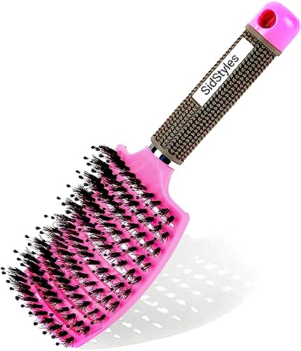 𝐒𝐈𝐃𝐒𝐓𝐘𝐋𝐄𝐒™ Detangle Hair Brush Improve Hair Growth Curved & Vented Best At Blow Drying For Wet Scalp Hairbrush for Curly Thick Hair brush Women M