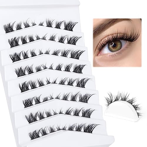 Lash Clusters 200Pcs Individual Lashes DIY Eyelash Extension D Curl Natural Look Wispy Clusters Lash Extension 8-16mm Mix Tray Fluffy Soft Faux M