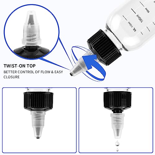 Fantasyon 3PCS Hair Oil Applicator Bottle 120ml Squeeze Oil Applicator Bottle for Hair Oil Bottle Applicator with Caps for Salon Hair Care Colori