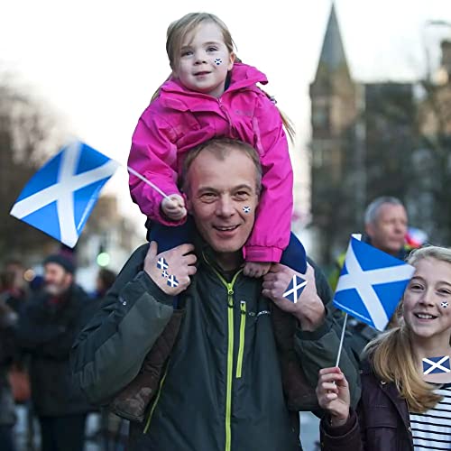 Scotland Flag Temporary Tattoos,10 Sheets National Flag Face Tattoo Stickers for World Cup European Cup International Competitions