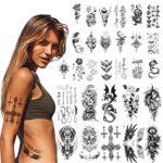 ACWOO Temporary Tattoos, 40 Sheets 3D Realistic Wolf Lion Tribal Animal Butterfly Tattoo Stickers, Waterproof Fake Tattoos for Kids Adults Men an
