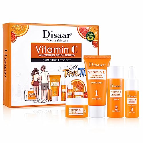 mercham Skincare Set Gifts for Teenage Girls-Vitamin C Serum for Womens Gift Sets, Includes Cleanser-Toner-Serum-Face Cream, Moisturizing & Brigh
