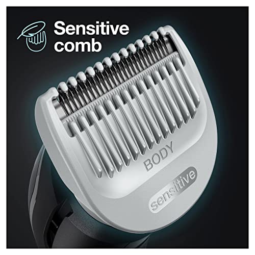 Braun Body Groomer 3, Manscaping Tool For Men With SkinShield Technology, Sensitive Comb, Wet & Dry, 100% Waterproof, UK 2 Pin Plug, BG3350, Blac