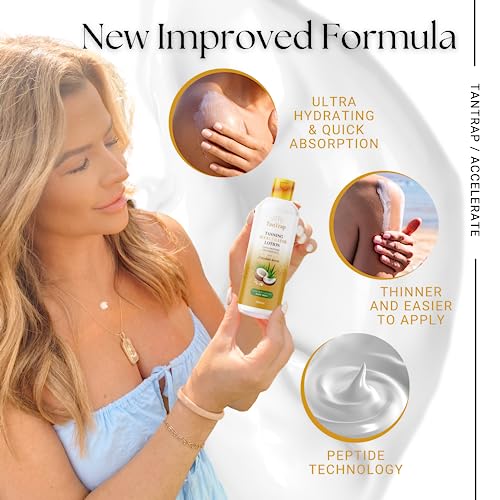 Peptide Tanning Accelerator Lotion (200ml) - Enhanced with Melanin Activating Peptides and Aloe Vera – Sun Tanning For Outdoor And Tanning Bed Us