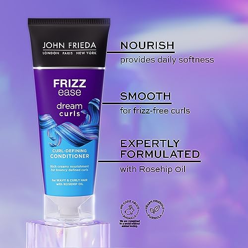 John Frieda Frizz Ease Dream Curls Curl-Defining Conditioner 250ml, Anti-Frizz Conditioner for Curly and Wavy Hair