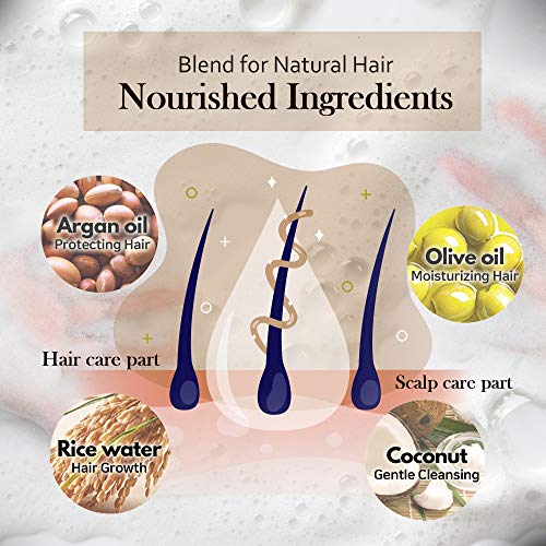 Mimosu Rice Water Shampoo and Conditioner – 2 in 1 Fermented Rice Water for Hair Growth Moisturizing Unscented Solid Shampoo Bar, for Dry Damaged