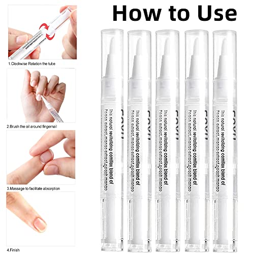 Nail Nutrition Oil Pen, 5ml Cuticle Protector, Nutrition Oil Nail Care for Repairing Cracked & the Dry Cuticle-5pcs-2 Pcs