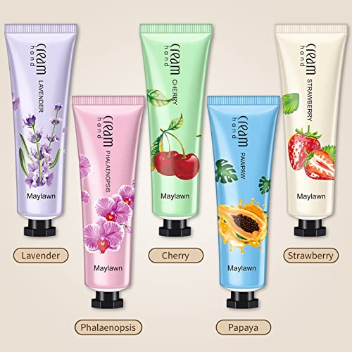 Maylawn Hand Cream, 5 x 30ml, Hand Cream Gift Sets, Pack of 5, Vegan Friendly and Cruelty Free, Perfect for Birthday Mothers day Gifts idea For H