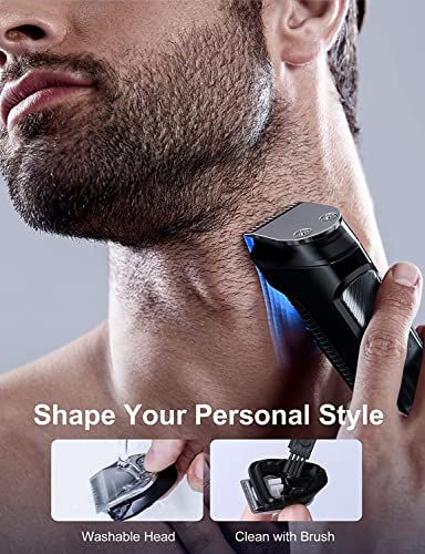 Beard Trimmer Hair Clippers Men, Nose & Ear Trimmer, 9-in-1 Body Groomer Men Kit, Cordless Rechargeable Hair Clippers with 7 Limit Combs, Stainle