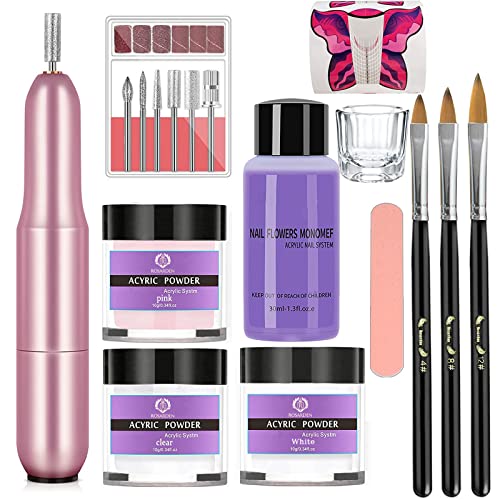 Acrylic Powder Set - Colorful Acrylic Nail Powder Powder for Acrylic Nails Extension 3Colors Set