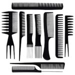 WARESHARK 10Pcs Hairdressing Comb Set Hair Styling Kit Professional Barber Gift Black Colour Set Portable Set Hair Care for Men & Women
