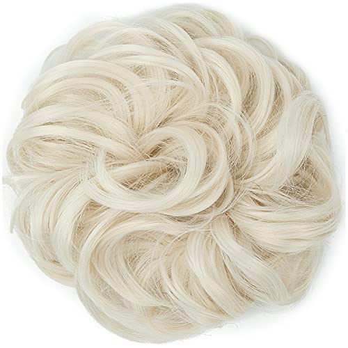 Messy Hair Bun Extensions Curly Wavy Hair Scrunchies for Women Girls Large Synthetic Donut Updo Hair Pieces Hair Chignons