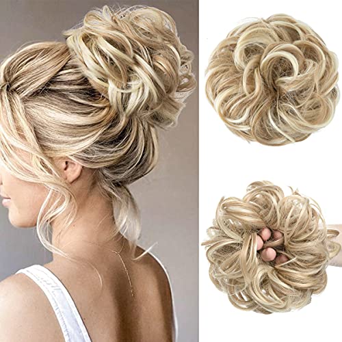Messy Hair Bun Extensions Curly Wavy Hair Scrunchies for Women Girls Large Synthetic Donut Updo Hair Pieces Hair Chignons