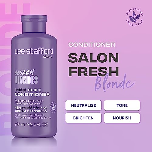 Lee Stafford Bleach Blondes Toning Conditioner A Weekly Toning Purple Conditioner for Blonde Hair 250 ml (Pack of 1)
