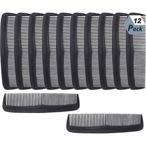 12 PCS Hair Combs Set, Colorful Plastic Pocket Combs Pearlescent Effect Fine Dressing Styling Combs Fine and Wide Tooth Cutting Combs for Women a