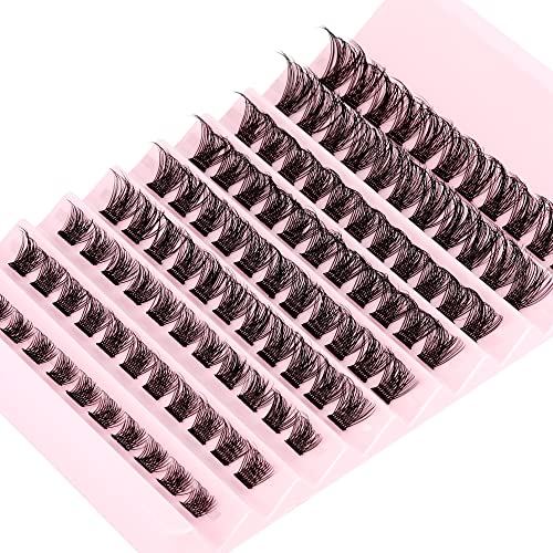 Lash Clusters 108Pcs DIY Eyelash Extenisons Natural Look Wispy Clusters Lashes 8-16MM D Curl Individual Lashes DIY at Home Wispy Fluffy Lash Exte