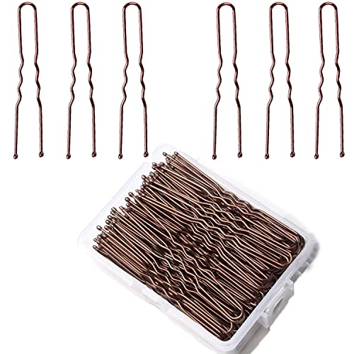 Bun Pins,U Shaped Hair Pins Hair Pins,50 PCS Bobby Pins Hair Clips Hair Styling Pins for Women Girls (Blonde-U)