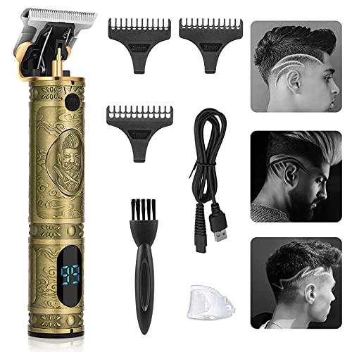 Hair Clippers Men Professional Beard Trimmer, Head Shaver Electric Cordless Rechargeable, Grooming Kit for Beard & Hair with 3 Guide Combs, Easy