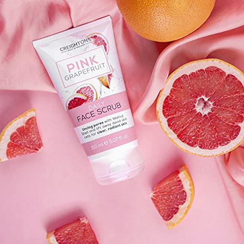 Creightons Pink Grapefruit Daily Face Scrub (150ml) - Unclog pores with Walnut Shell and lift away dead skin cells for clear, radiant skin. Derma