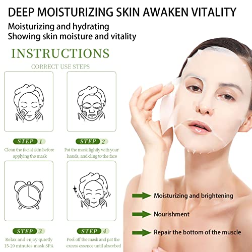Hydrating Face Mask,Hydrating Moisturising Face Sheet Masks Nourishing Improves Skin Face Care,Face Mask Set for Dehydrated, Dull and Tired Skin,
