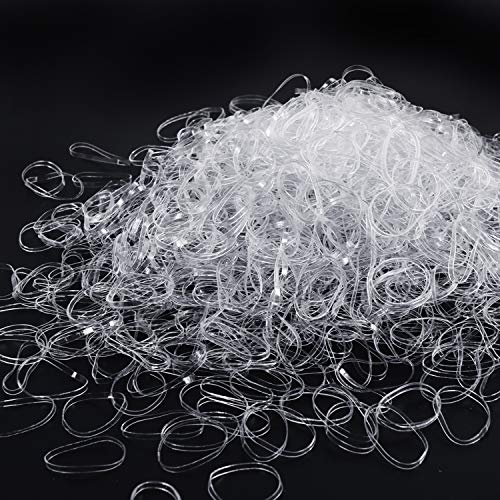 Black Elastic Hair Bands, MORGLES 1000 Hair Rubber Bands Braiding Bands Hair Elastics Small Hair Bands Elastic hair Ties Wedding Hairstyle Hair B