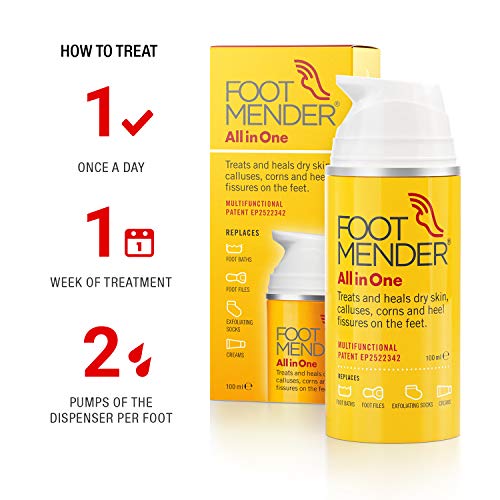 Footmender All in One | Treats and Heals Dry Feet, Hard Skin (calluses), Corns and Cracked Heels (Heel fissures) | Significant Effect After First