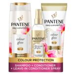 Pantene Colour Shampoo And Conditioner Set + Leave-In Conditioner Spray With Biotin and Niacinamide, Transform Damaged Coloured Hair From Dull To