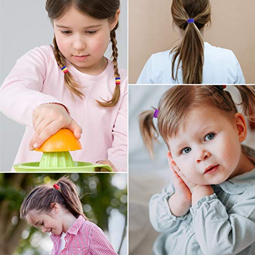 Hair Bobbles, 200Pcs Hair Ties Elastic Hair Bands Ponytail Holders for Girls Women with 15Pcs Mini Hair Clips (Multicolor)