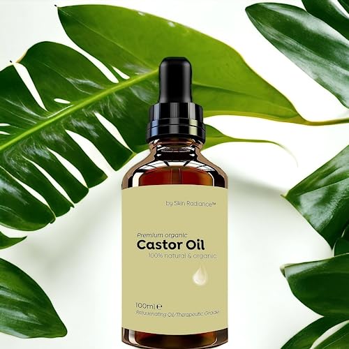Premium Castor Oil Organic By Skin Radiance® Certified, Hexane Free & Cold Pressed - Vegan & Non GMO - Amazing Results For Hair Growth, Eyelash G