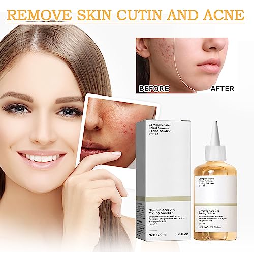 Glycolic Acid 7% Toning Solution,Glycolic Acid Toner,Repair Acne Skin Toner,Anti Aging Serum for Face,100ml Dark Spot Corrector Oil Face Serum fo