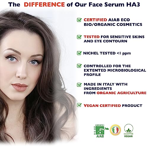 Big 2.11. Organic Triple Hyaluronic Acid Serum for Face. Vitamin C Serum Anti-Aging Vegan for Brightening Plump and Smooth Complexion. Hydrating