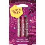 Burt's Bees Gift Set, 3 Lip Shimmers in Peony, Rhubarb and Fig Shades, Kissable Colour, 3x2.6g
