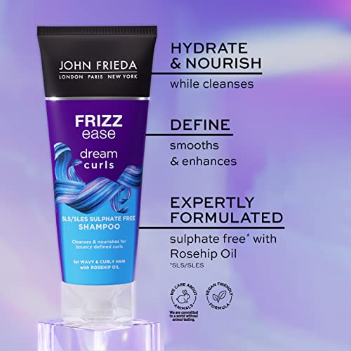 John Frieda Frizz Ease Dream Curls Shampoo and Conditioner Duo Pack 2x 250 ml, Sulphate-Free Shampoo and Conditioner for Naturally Wavy and Curly