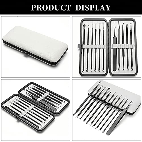 Somnr Pimple Popper Tool Kit, 11Pcs Blackhead Remover Tool Blackhead Extractor Tool Kit with White Bag,Pimple Popping Kit for Pimples, Blackheads