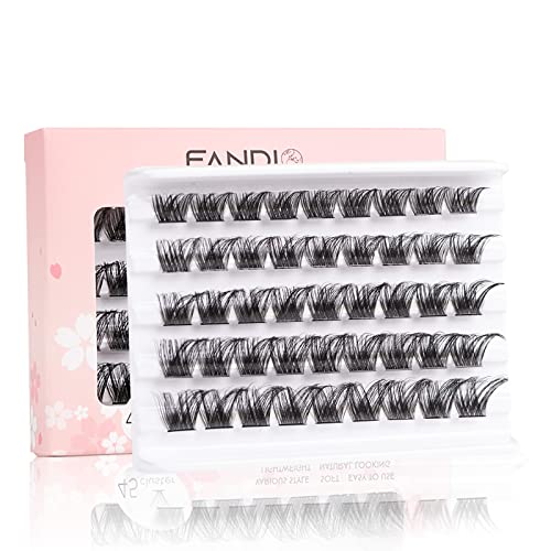 Individual Lashes Cluster Lashes D Curl 45 Clusters,DIY False Eyelashes Wide Stem 10-16mm Length Lash Clusters,Soft Fluffy Individual Eyelash Ext