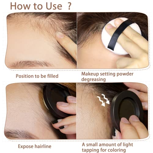 Instantly Hairline Shadow,Hairline Powder,Root Touch Up Quick Cover Brown Hair Root Concealer for Hairline,Shadow,Eyebrows, Beard,Waterproof,Lith