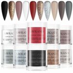 Saviland Acrylic Powder Set - Colorful Acrylic Nail Powder 10 Colors Set Professional Polymer Powder for Acrylic Nails Extension