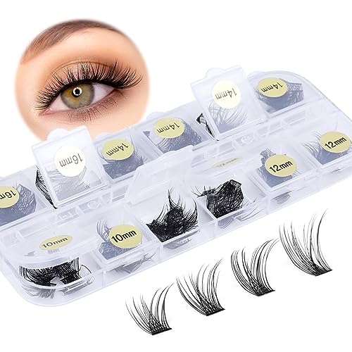 Lash Clusters 108Pcs DIY Eyelash Extenisons Natural Look Wispy Clusters Lashes 8-16MM D Curl Individual Lashes DIY at Home Wispy Fluffy Lash Exte