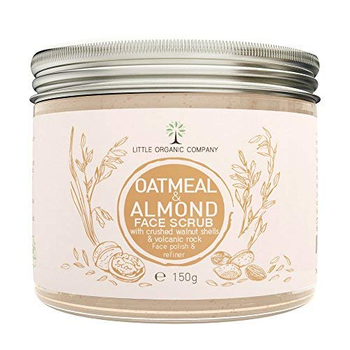 Oatmeal & Almond Face Scrub with crushed Walnut Shells – a blend of Natural & Organic Ingredients