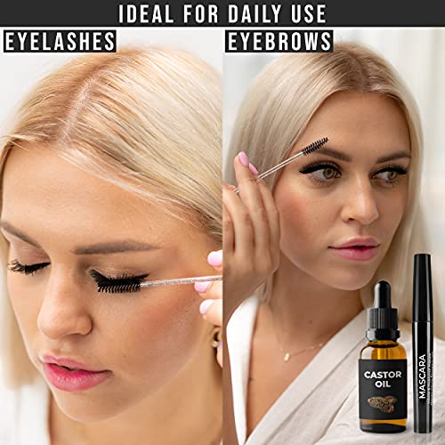 Eyelash Brush Pack of 50 - Bendable, Lightweight Disposable Mascara Wands - 10cm Long Eyelash Spoolies for Lash Extensions, Eyebrows Contouring a