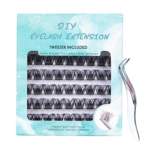 Cluster Lashes SISILILY Individual Lashes 72 Lash Clusters C D Curl Individual Cluster eyelashes DIY Lash Extensions Reusable False Eyelashes 3D