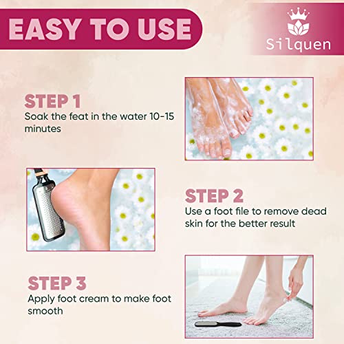 Silquen Professional Pedicure Foot Files for Hard Skin - Premium 3 in 1 Pedicure Foot File, Scrubber and Foot Scraper for Soft & Smooth Heels