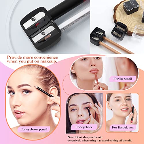 Eyeliner Sharpener,4pcs Beauty Pencil Sharpener,Pencil Sharpeners,Makeup Sharpener,Sharpener,2 Holes Pencil Sharpeners,for Pencil Crayon Eyebrow