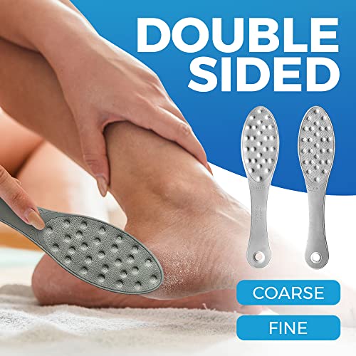 Stainless Steel Foot Scraper - Professional Double-Sided Foot File Callus Remover for Feet - Foot Rasp Scrubber for Wet Or Dry Skin - Easy to Cle