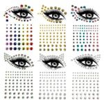 VIKSAUN 6 PCS Bindi Dots Face Gems Glitter Rhinestone Rave Festival Face Jewels, Nail Art Decoration Crystals Face Stickers for Eyes Eyebrow Face