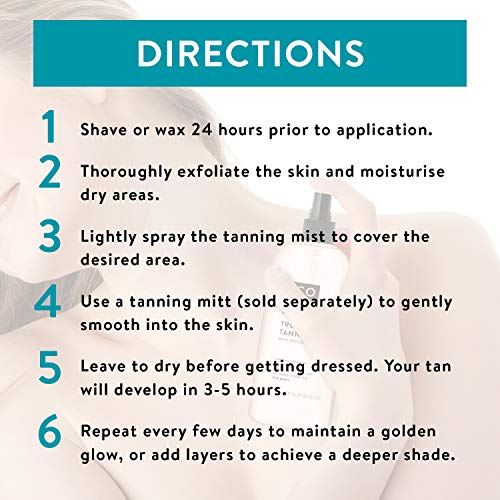 EcoTan Tropical Tanning Face and Body Mist Spray 500ml, Long-Lasting Natural Golden Bronzing Self Tan, Aloe Vera Chamomile & Coconut Water, Vegan