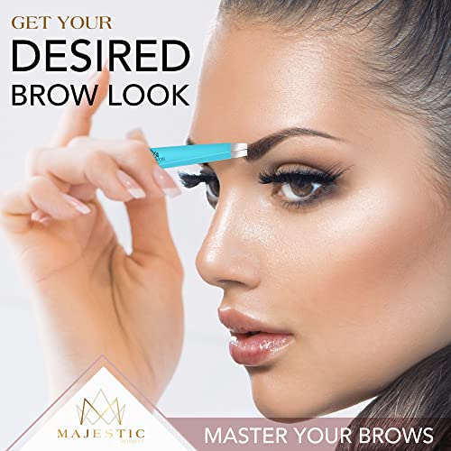 Majestic Bombay Fine Point + Slant Tweezers for Women and Men – Splinter Ticks, Facial, Brow and Ingrown Hair Removal–Sharp, Needle Nose, Surgica